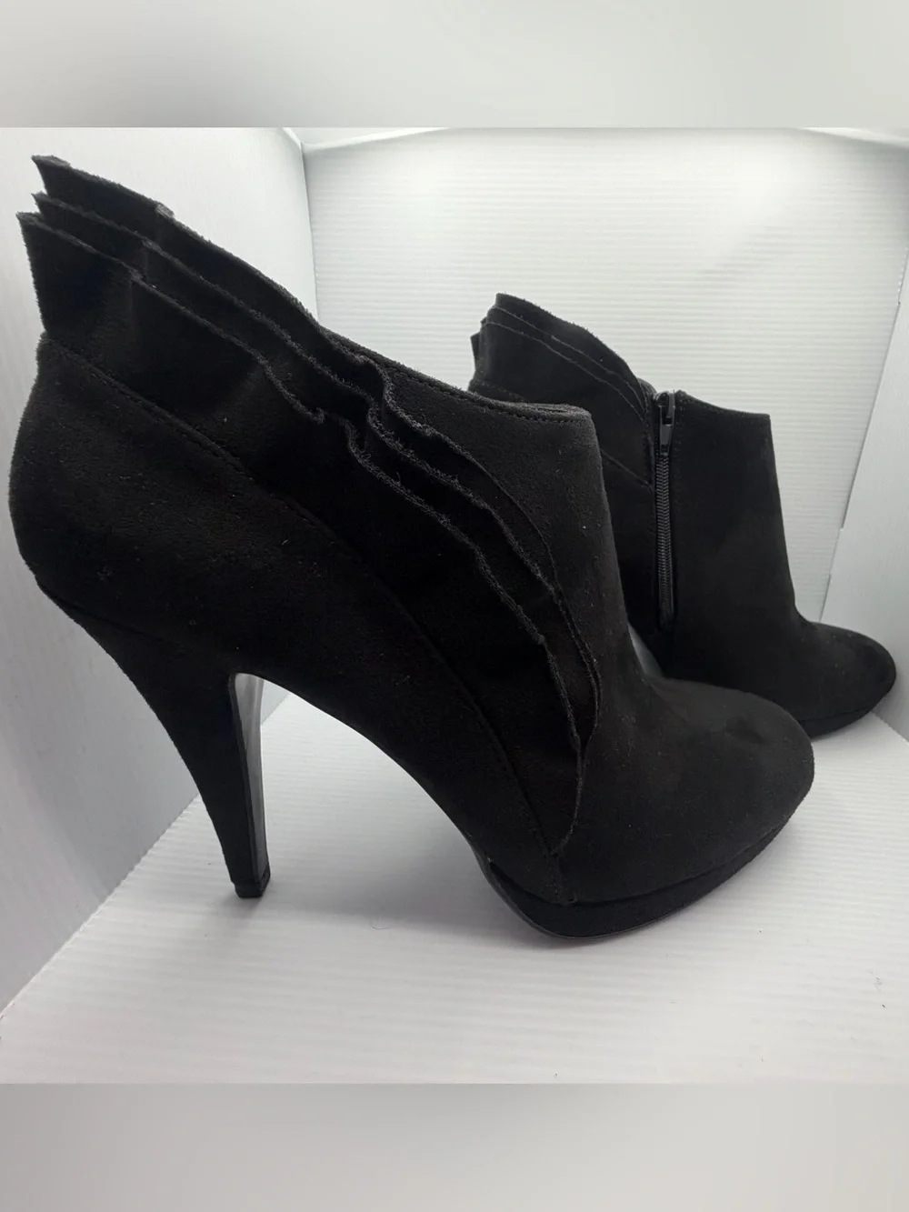 Women’s Impo Black Ruffle Ankle Bootie